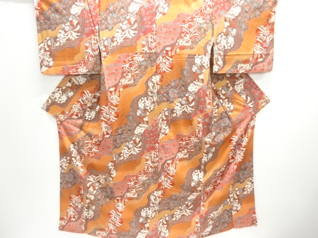 JAPANESE KIMONO / KOMON / FLOWER CLASSICAL PATTERN